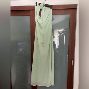 Meshki Light Green Halter Maxi Dress
